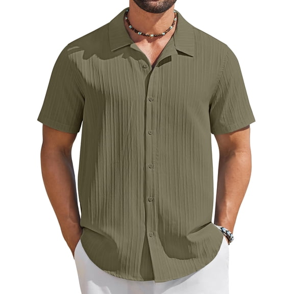 COOFANDY Men Casual Button Down Short Sleeve Shirts Summer Beach Vacation Hawaii Shirts for Men