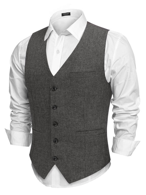 Men Casual Suit Vest Formal Dress Vest Slim Fit Waistcoat Business Wedding