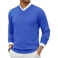 thumbnail image 1 of COOFANDY Men Casual V Neck Sweater Ribbed Knit Slim Fit Long Sleeve Pullover Top, 1 of 7