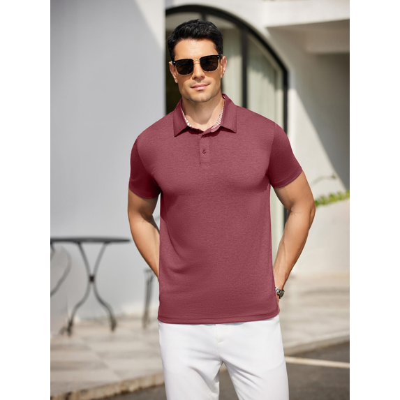 COOFANDY Men' Collared Shirts Short Sleeve Casual Polo T Shirt Summer Golf Shirts Classic Stylish Tees