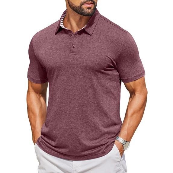 COOFANDY Men' Collared Shirts Short Sleeve Casual Polo T Shirt Summer Golf Shirts Classic Stylish Tees