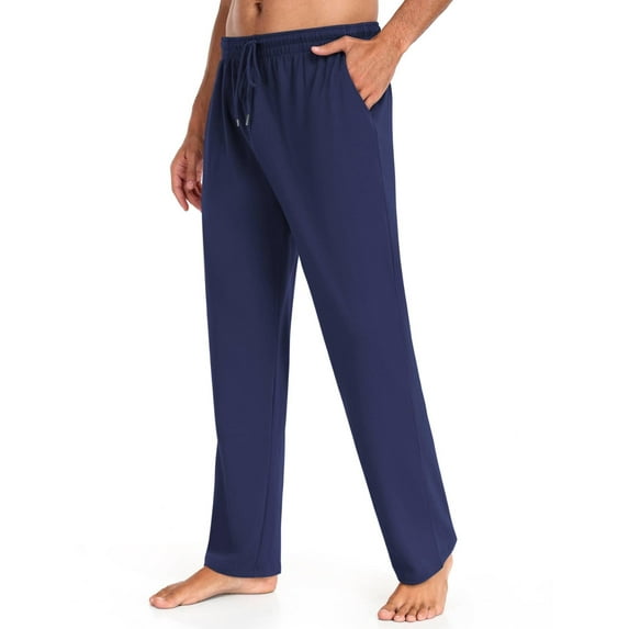 COOFANDY Men Cotton Knit Yoga Pants Jogger Sweatpants Casual Open Bottom Lounge Pants with Pockets