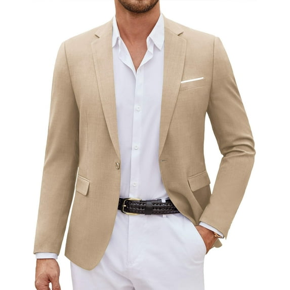 COOFANDY Casual Sport Blazers for Men Slim Fit One Button Dress Jacket Lightweight Stretch Travel Blazer