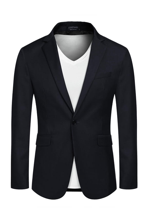 Mens One Button Casual Blazer - Sport Coat Business Suit Jacket