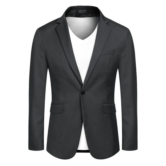 COOFANDY Mens One Button Casual Blazer - Sport Coat Business Suit Jacket