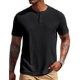 thumbnail image 1 of COOFANDY Men' Henley Shirts Short Sleeve Texture Casual Button Henley Summer Classic Basic Tee Shirts, 1 of 6