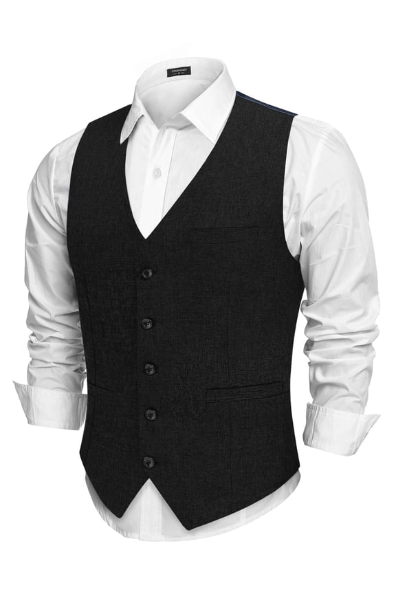 Men Lightweight Suit Vest Tweed Vest for Business Wedding Party Prom