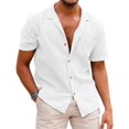 thumbnail image 1 of COOFANDY Men Linen Aloha Shirts Button Up Lightweight Beach Wear Wedding T Shirts, 1 of 6