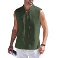 thumbnail image 1 of COOFANDY Men Linen Beach Tank Top Summer Boho Drawstring V Neck Sleeveless Shirt, 1 of 6