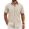 thumbnail image 1 of COOFANDY Men Linen Shirt Lightweight Beach Shirt Button Up Shirts for Men Summer Beach Outfit, 1 of 6