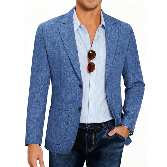 COOFANDY Men Linen Summer Blazer Stylish Regular Fit Linen Sportcoat Business Work Suit Jacket