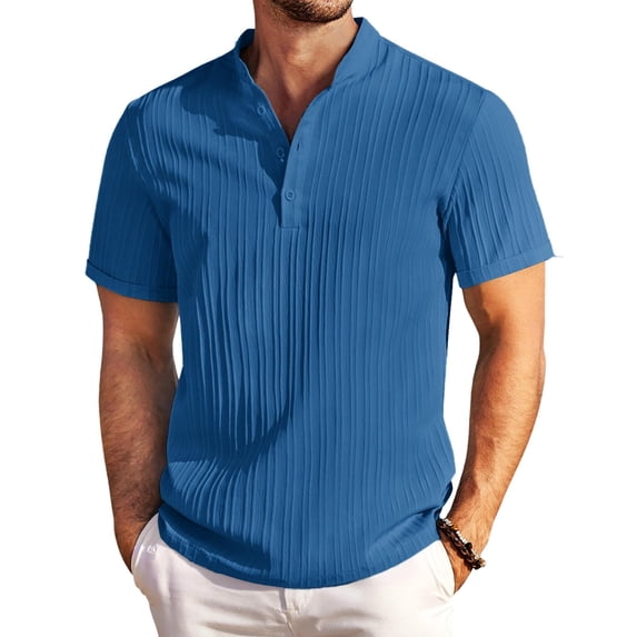 COOFANDY Men Linen and Cotton Summer Beach Henley Casual Short Sleeve Henley Shirts Hippie Wedding Henley Shirt