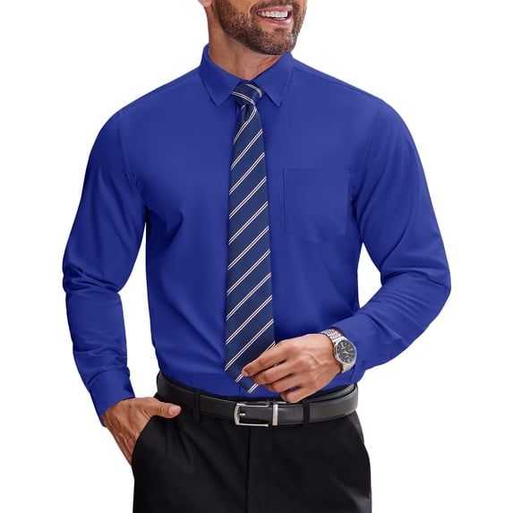 COOFANDY Men' Long Sleeve Button Down Shirts Stain Shield