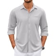 thumbnail image 1 of COOFANDY Men Long Sleeve Button Down Shirts Wrinkle Free Dress Shirts Untucked Shirts, 1 of 6