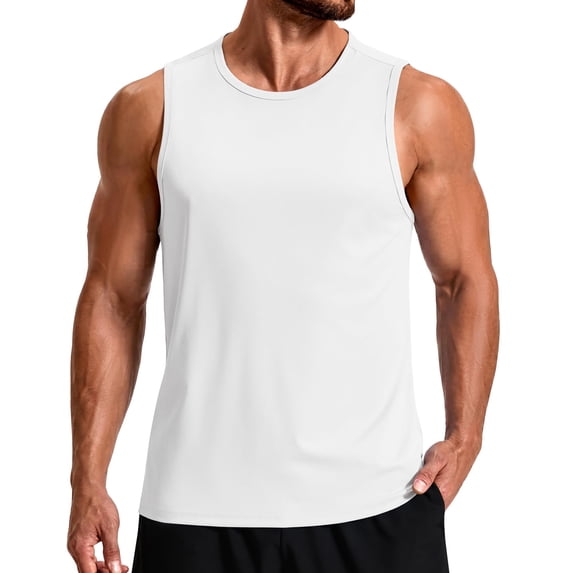 COOFANDY Men' Muscle Sleeveless Shirt Summer Quick Dry UPF 50+ Workout Tank Tops Gym Athletic Beach Swim Shirt for Man