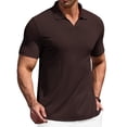 thumbnail image 1 of COOFANDY Men' Muscle V Neck Polo Shirts Slim Fit Short Sleeve Golf T-Shirts Ribbed Knit Soft Tees, 1 of 6