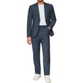 thumbnail image 1 of COOFANDY Men Navy Suits 2 Piece Fashion Tuxedo Suit Set Two Button Blazer Jacket Pants Prom Wedding Dress Suit, 1 of 7