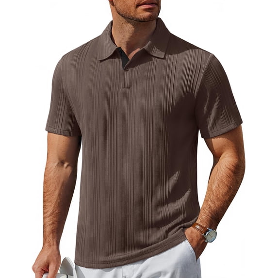 COOFANDY Men' Polo Shirts Short Sleeve Casual Shirts Collared Shirts Summer Textured Knit Golf Polos