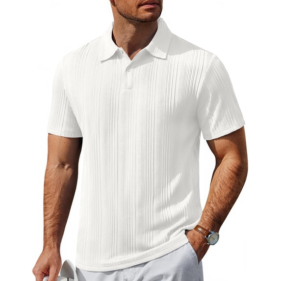 COOFANDY Men' Polo Shirts Short Sleeve Shirts Casual Collared Shirts Summer Textured Knit Golf Tees