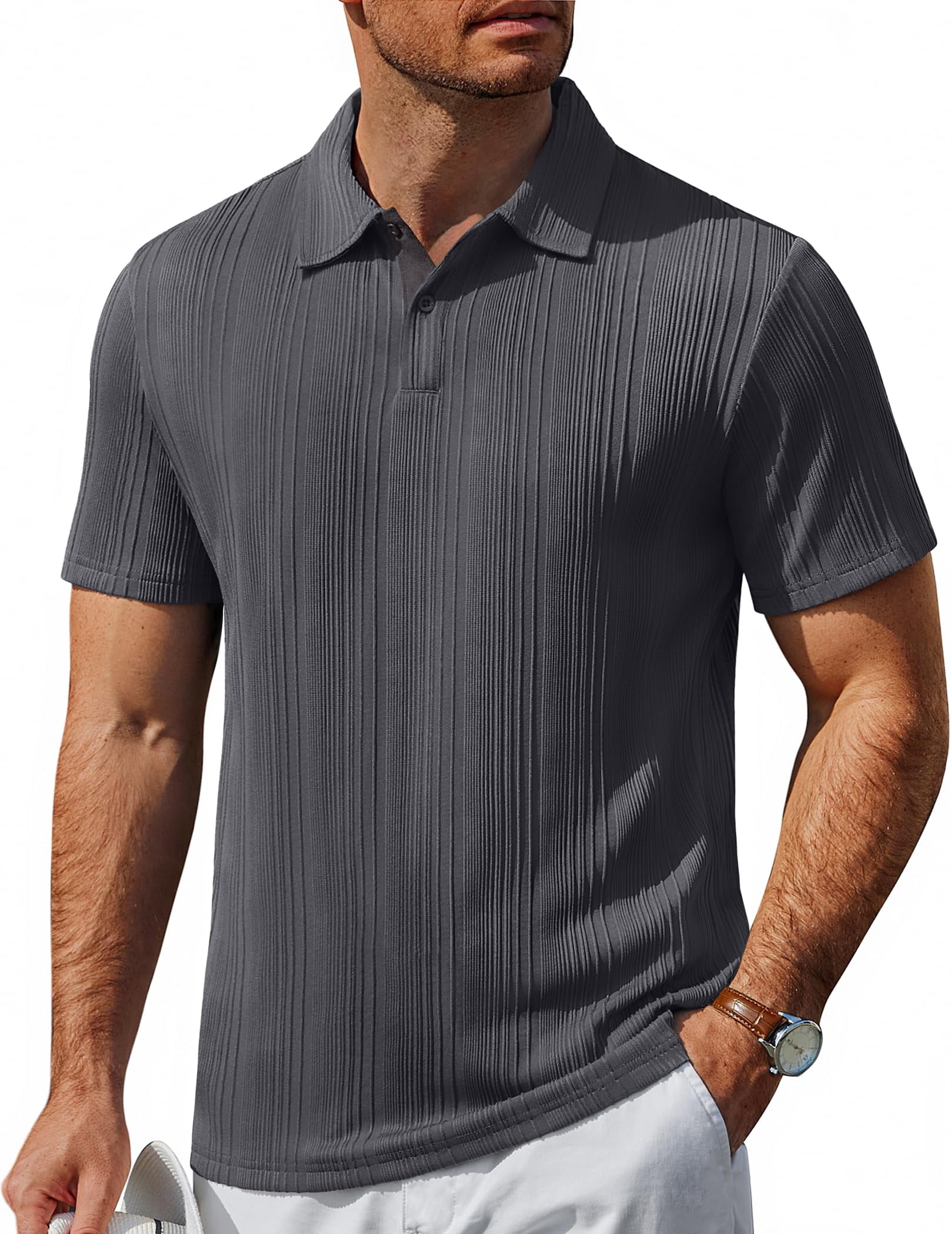 COOFANDY Men' Polo Shirts Short Sleeve Summer Shirts Knit Casual Shirts ...