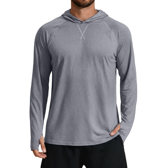 COOFANDY Men Quick Dry UPF 50+ Sun Shirt Long Sleeve Sun Protection Fishing Shirts Moisture Wicking Hoodie Hiking Rash Guard
