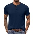 thumbnail image 1 of COOFANDY Men Henley Shirt Short Sleeve Casual Basic Tee Summer Fitted Cotton Soild T Shirt, 1 of 9