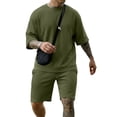 thumbnail image 1 of COOFANDY Men' Short Sleeve T Shirts and Shorts Set Beach Vacation 2 Piece Outfit Summer Lounge Sets Workout Matching Set, 1 of 6