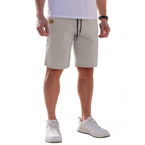 COOFANDY Mens Casual Shorts Cotton Elastic Waist Drawstring Shorts Lightweight Summer Beach Shorts