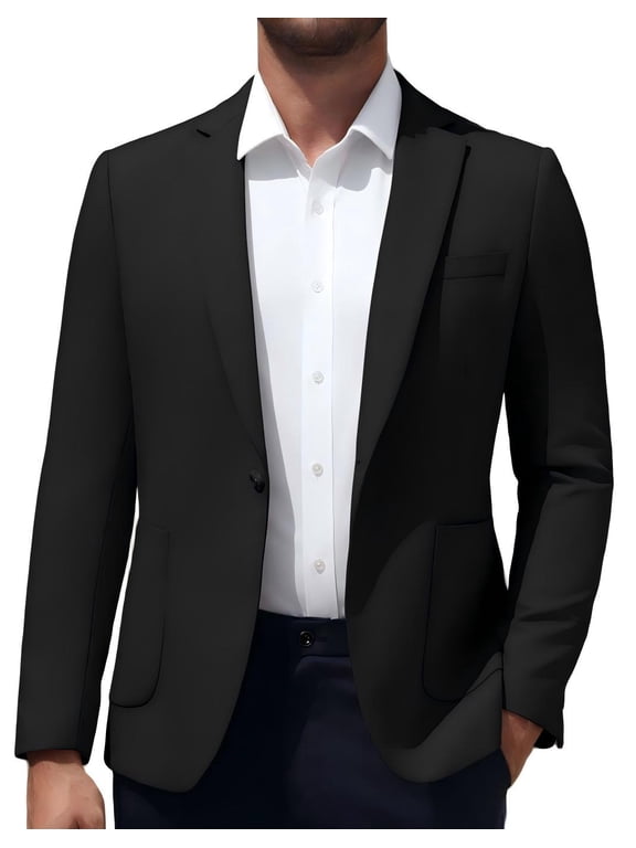 Men Suit Jacket Lightweight Sport Coat Casual One Button Blazer Breathable Sportcoat
