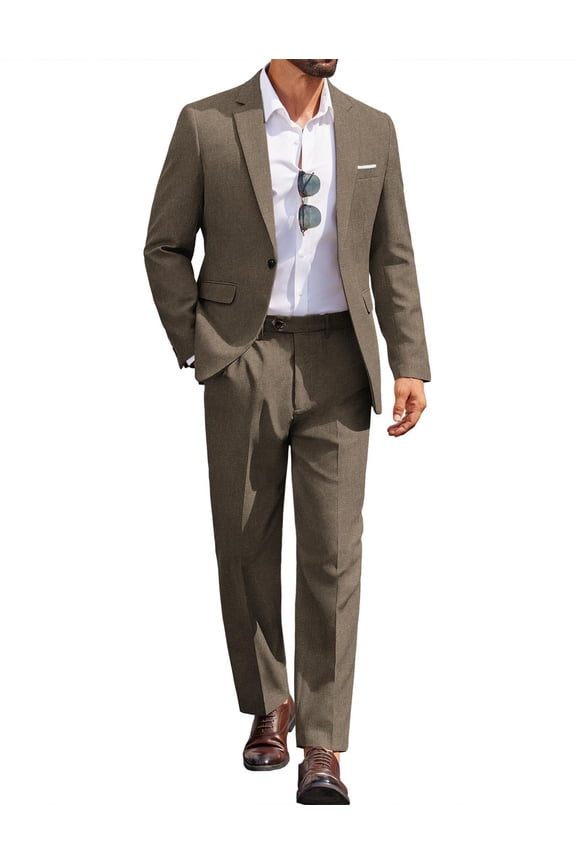 Men Suits Classic Fit 2 Piece Suit Set One Button Casual Blazer Wedding Bussiness Suit Separates