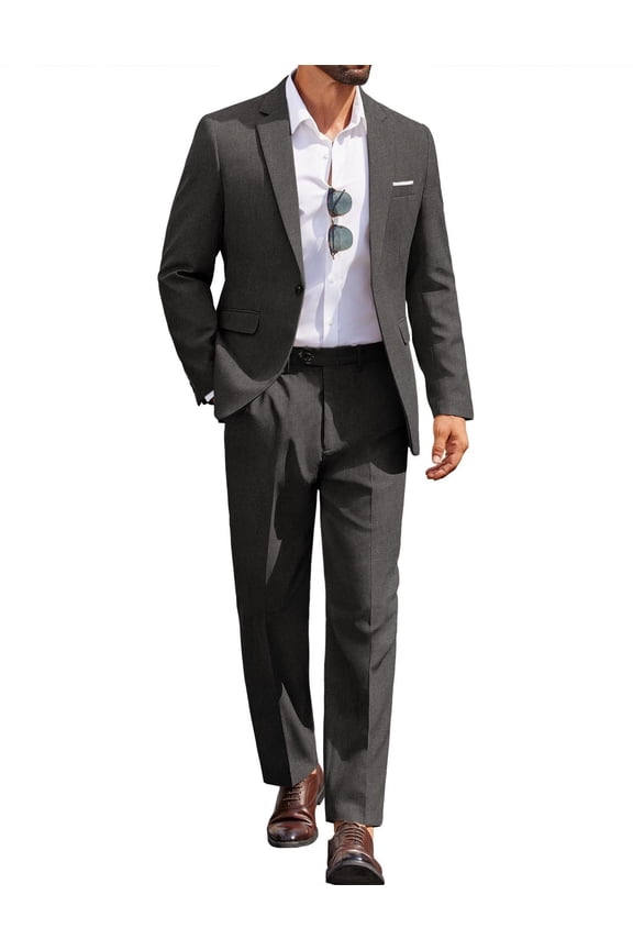 Men's 2 Piece Suits Classic Fit Dress Suits Tuxedo Jacket Blazer for Wedding Business Dinner Prom