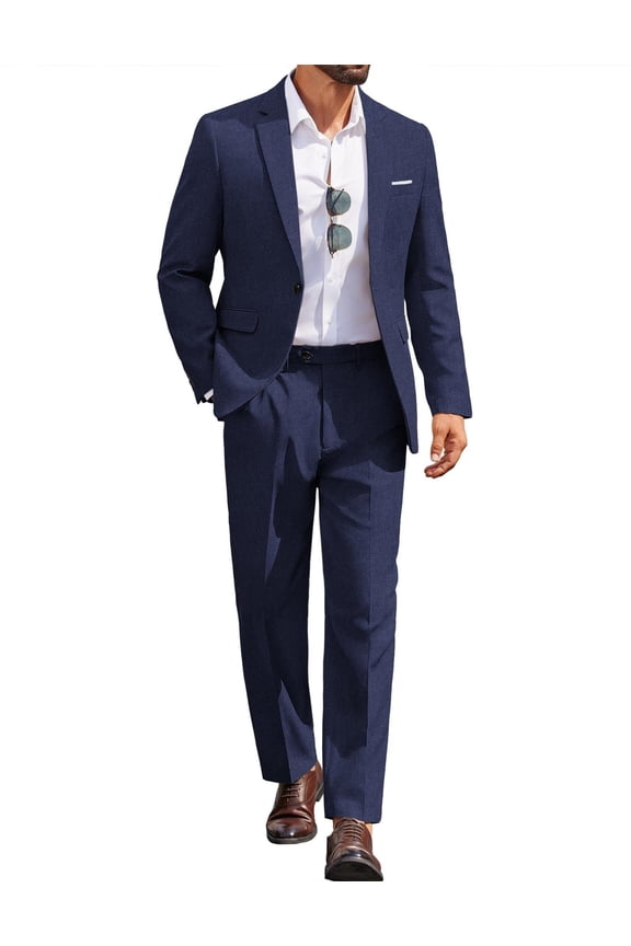 Men Suits Classic Fit 2 Piece Suit Set One Button Casual Blazer Wedding Bussiness Suit Separates