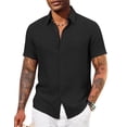 thumbnail image 1 of COOFANDY Men' Summer Beach Shirts, Short Sleeve Casual Button Down Shirts for Vacation Wedding,, 1 of 6