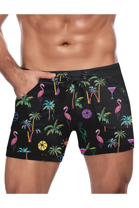 Men Swimming Trunk Quick Dry Square Leg Swimsuit Beach Bikini Swimwear