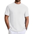 thumbnail image 1 of COOFANDY Men' T-Shirt Short Sleeve Crew Neck Textured Shirts Classic Knit Pullover Tees, 1 of 6