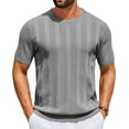 thumbnail image 1 of COOFANDY Men' T-Shirts Short Sleeve Knit Sweater Shirt Casual Crewneck Ribbed Pullover Tees Basic Tops, 1 of 6