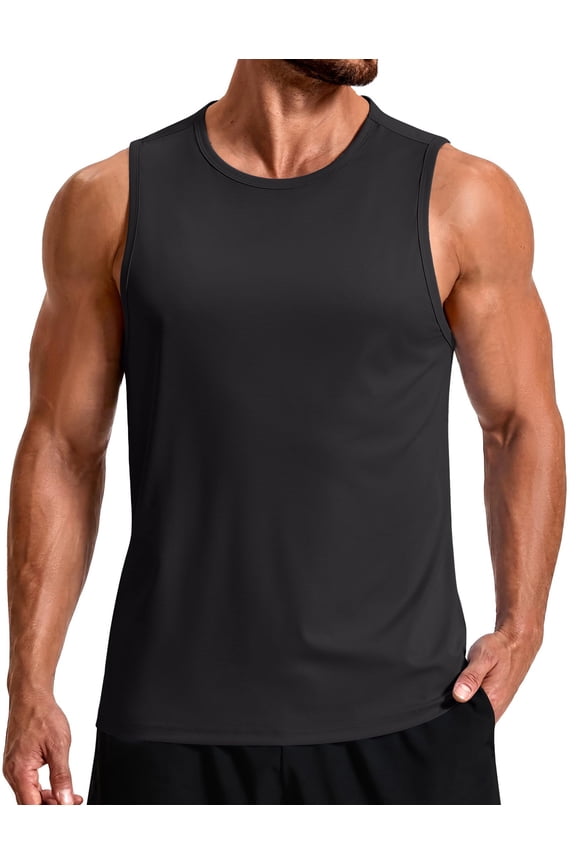 Men' Tank Tops Quick Dry Workout Muscle Sleeveless Shirt Summer Gym Athletic Sun Protection UPF 50+ Beach T-Shirts