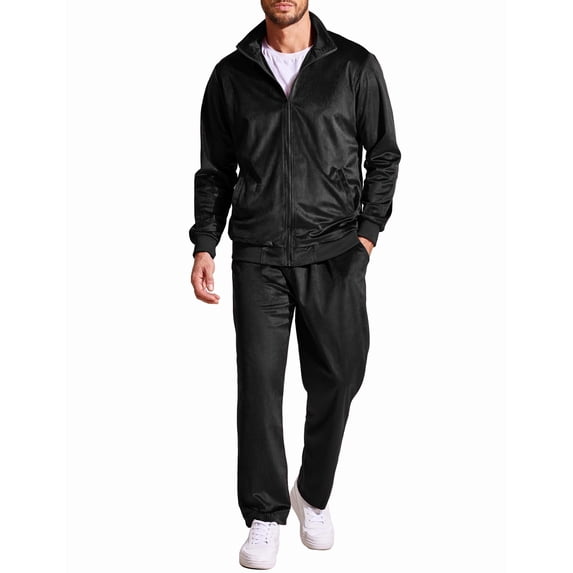 COOFANDY Men Velour Tracksuit Athletic Sets Clothing Two Pieces Men Jogging Suits Sets Clearance Full Zip Jacket
