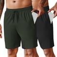 thumbnail image 1 of COOFANDY Men' Workout Gym Shorts 7 Inch Athletic Shorts 2 Pack Lightweight Casual Short with Zipper Pockets Army Green/Black, 1 of 6