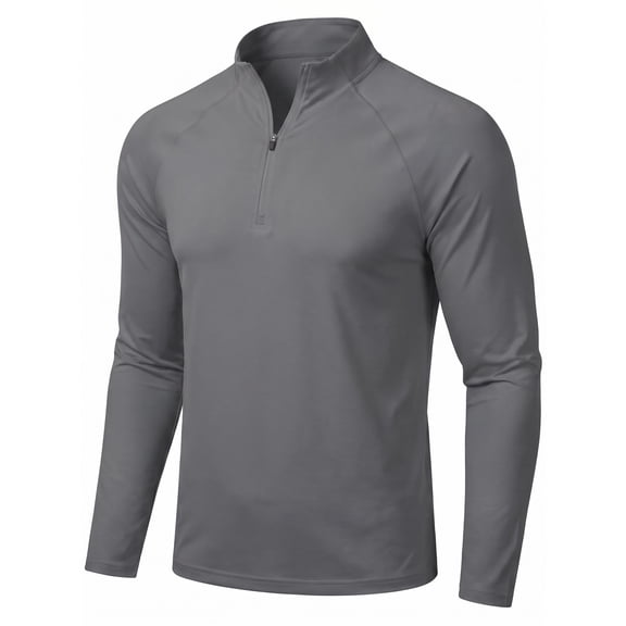 COOFANDY Men's 1/4 Zip Long Sleeve Athletic Pullover Shirts UPF 50 Sun Protection Rash Guard Moisture Wicking Stretch Outdoor Running Hiking T-Shirts
