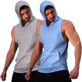 thumbnail image 1 of COOFANDY Men's 2 Pack Workout Hooded Tank Tops Bodybuilding Muscle Cut Off T Shirt Sleeveless Gym Hoodies, 1 of 7