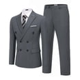 thumbnail image 1 of COOFANDY Men's 2 Piece Double Breasted Suits Slim Fit Tuxedo Jacket and Dress Pants Set for Wedding Business Prom, 1 of 6