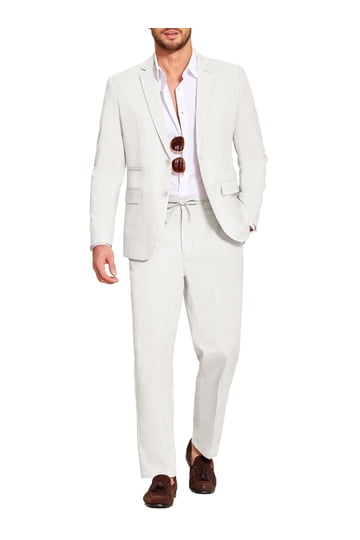 Mens White Linen Suit