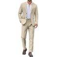 thumbnail image 1 of COOFANDY Men's 2 Piece Suit Slim Fit Suits for Men Two Button Blazer Formal Business Jacket Suit for Wedding Prom Dinner, 1 of 6