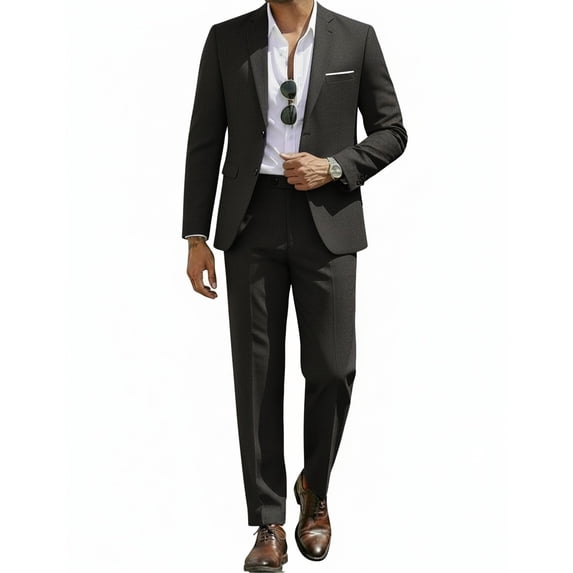 COOFANDY Men's 2 Piece Suits Classic Fit 2 Button Casual Suits Sets Blazer Jacket and Dress Pants for Wedding Business Prom
