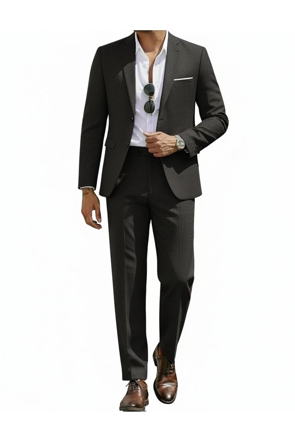 Men's 2 Piece Suits Classic Fit 2 Button Casual Suits Sets Blazer Jacket and Dress Pants for Wedding Business Prom