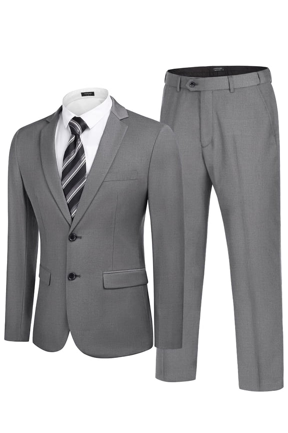 Men's 2 Piece Suits Classic Fit 2 Button Dress Suits Tuxedo Jacket Blazer Suit for Wedding Dinner Prom