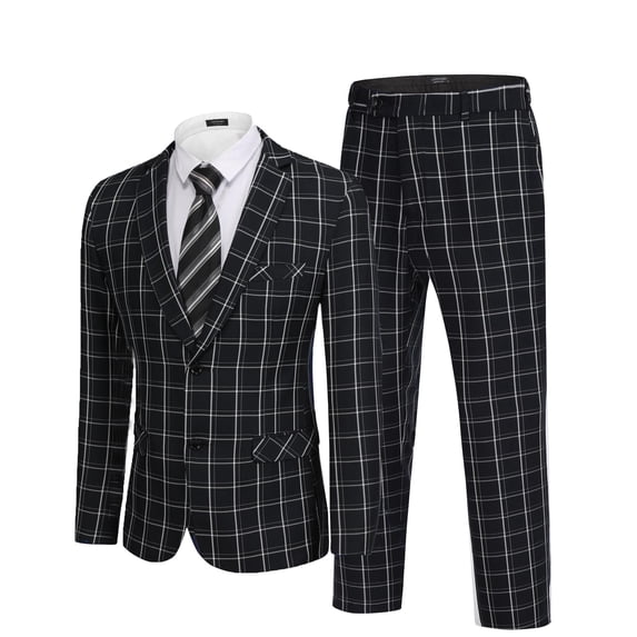 COOFANDY Men's 2 Piece Suits Classic Fit 2 Button Dress Suits Tuxedo Jacket Blazer Suit for Wedding Dinner Prom