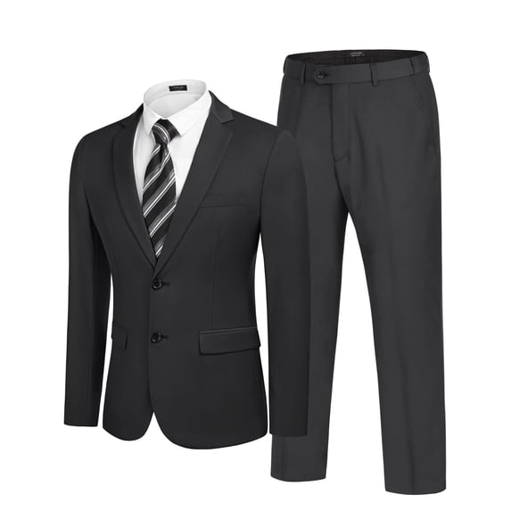COOFANDY Men's 2 Piece Suits Classic Fit 2 Button Dress Suits Tuxedo Jacket Blazer for Wedding Business Dinner Prom