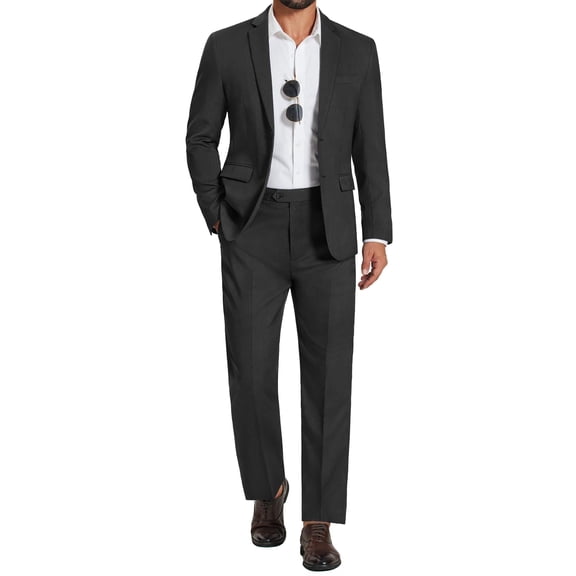 COOFANDY Men's 2 Piece Suits Classic Fit Suit Set 2 Button Blazer Jacket and Dress Pants for Wedding Business Prom Business